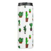 Cute Cactus illustrations Pattern White Thermosbecher (Rückseite)