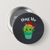 Cute Cactus in a Sombrero Hug Button (Vorne & Hinten)