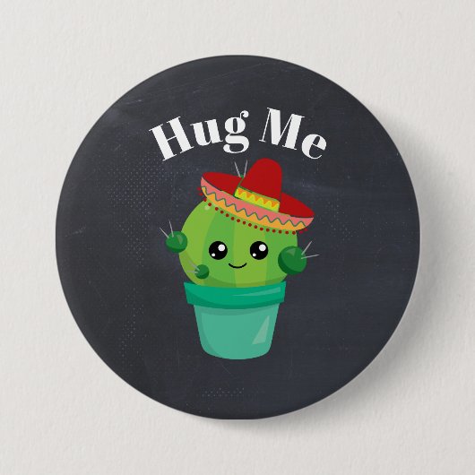 Cute Cactus in a Sombrero Hug Button (Vorderseite)