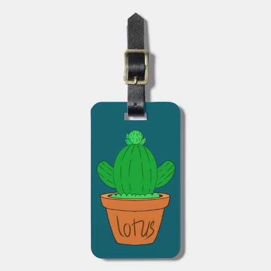 Cute Cactus Luggage Tag Gepäckanhänger (Vorderseite vertikal)