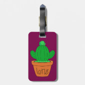 Cute Cactus Luggage Tag Gepäckanhänger (Rückseite vertikal)
