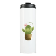 Cute Cactus Travel Tumbler – Kawaii Succulent Cup