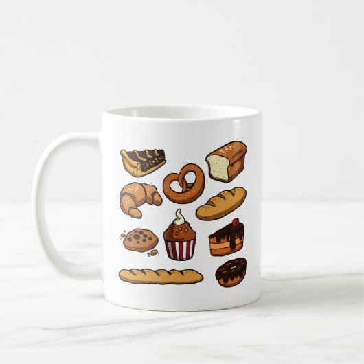 Cute cake and bread bakery kaffeetasse (Links)