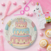 Cute Cake and Cupcakes Pappteller (Party)