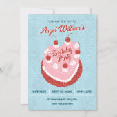 Cute cake heart birthday einladung (Vorderseite)