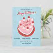 Cute cake heart bridal shower einladung (Stehend Vorderseite)