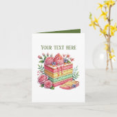 Cute cake slice customizable bakery vendors karte (Gelbe Blume)