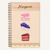 Cute Cakes Dessert Cafe with Name Notizblock (Vorderseite)