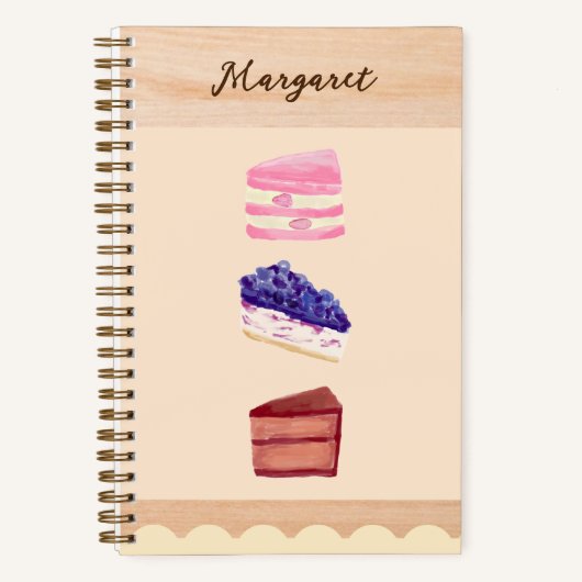 Cute Cakes Dessert Cafe with Name Notizblock (Vorderseite)