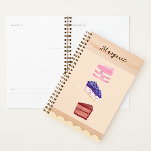 Cute Cakes Dessert Cafe with Name Planner Planer (Anzeige)