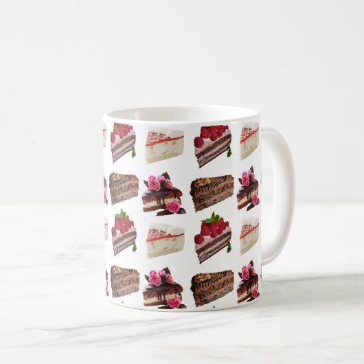 Cute Cakes Lovers Desserts Pattern Kaffeetasse (VorderseiteRechts)