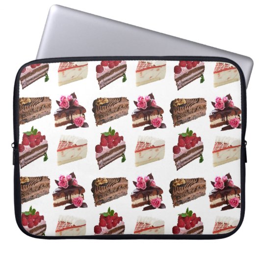 Cute Cakes Lovers Desserts Pattern Quirky Laptopschutzhülle (Vorderseite)