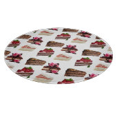 Cute Cakes Lovers Desserts Pattern Quirky Schneidebrett (Ecke)