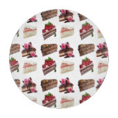 Cute Cakes Lovers Desserts Pattern Quirky Schneidebrett (Vorderseite)