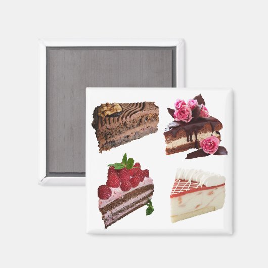 Cute Cakes Lovers Desserts Selection Magnet (Vorderseite/Rückseite)