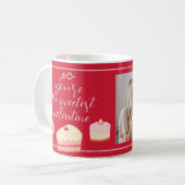 Cute Cakes Photo Sweetest Valentine Bow Love Red Kaffeetasse (Vorderseite Links)