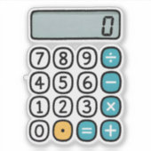 Cute Calculator Math Sticker for School (Vorderseite)