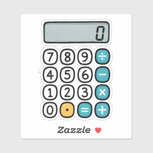 Cute Calculator Math Sticker for School (Blatt)