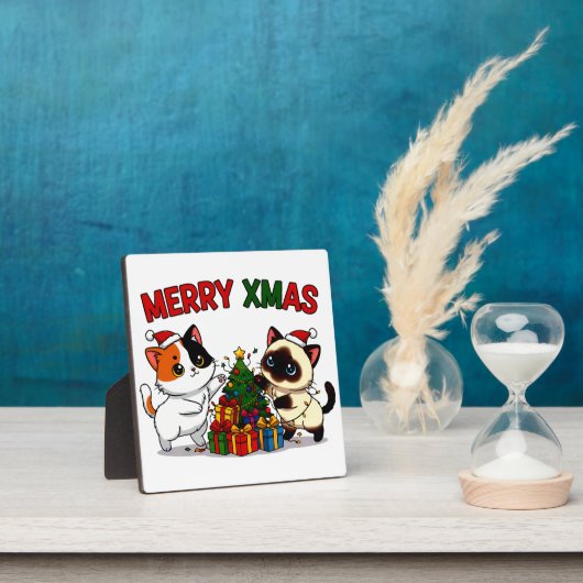 Cute Calico & Siamese Kitten Gift Fotoplatte (InSitu)