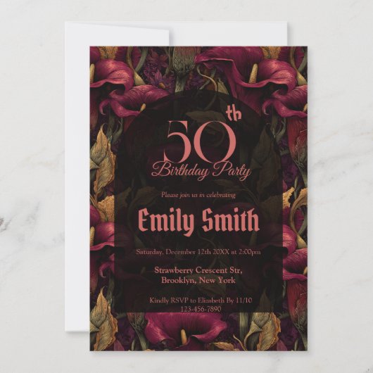 Cute Call Lilies Fantasy 30Th Birthday Einladung (Vorderseite)