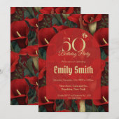 Cute Call Lilies Luxury Birthday Party Einladung (Vorne/Hinten)