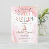 Cute Candles Stars Colorful Sweet 16 Einladung (Stehend Vorderseite)