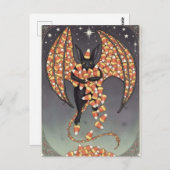 Cute Candy Bat Halloween Postkarte (Vorne/Hinten)