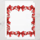 Cute Candy Cane and Red Ribbon Stationary (Vorne/Hinten)