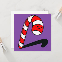 Cute Candy Cane Christmas Karte