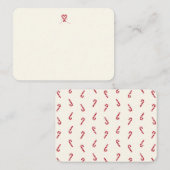 Cute Candy Cane Heart Notecard Mitteilungskarte (Vorne/Hinten)