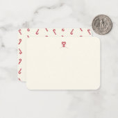Cute Candy Cane Heart Notecard Mitteilungskarte (Vorderseite/Rückseite Beispiel)