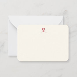 Cute Candy Cane Heart Notecard Mitteilungskarte