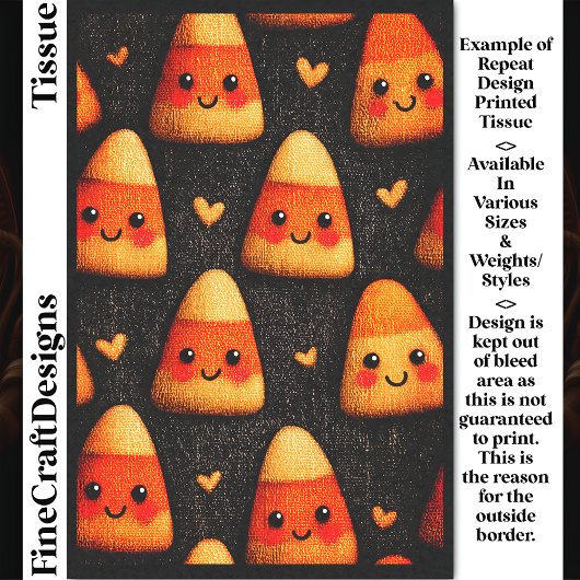 Cute Candy Corn Repeat Design DW1F Decoupage Seidenpapier