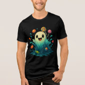 Cute Candy Ghost Halloween Illustration Tri-Blend Shirt (Vorderseite)