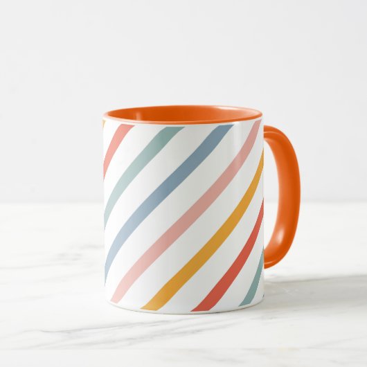 Cute Candy Striped Diagonal Tasse (VorderseiteRechts)