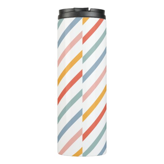 Cute Candy Striped Diagonal Thermosbecher (Rückseite)