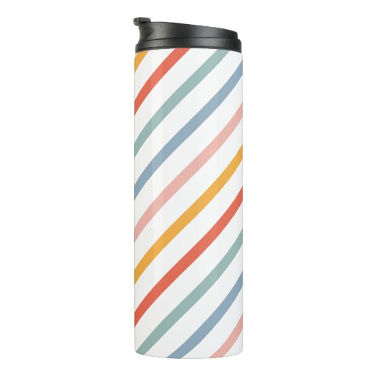 Cute Candy Striped Diagonal Thermosbecher (Nach rechts gedreht)