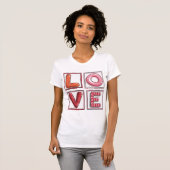 Cute Candy-Style LOVE Typography Illustration T-Shirt (Vorne ganz)