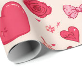 Cute Candy & Sweets Valentine Seamless Pattern  Geschenkpapier (Rolleneckpunkt)