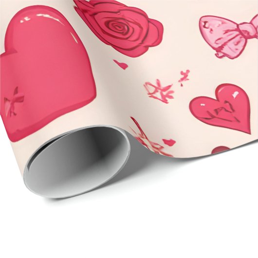 Cute Candy & Sweets Valentine Seamless Pattern Geschenkpapier (Rolleneckpunkt)