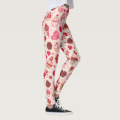 Cute Candy & Sweets Valentine Seamless Pattern  Leggings (Rechts)