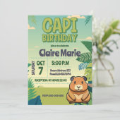 Cute CAPIBARA Invitation Einladung (Stehend Vorderseite)