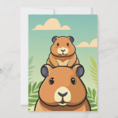 Cute CAPIBARA Invitation Einladung (Rückseite)