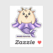 Cute Capricorn Cartoon – Whimsical Zodiac Aufkleber (Blatt)