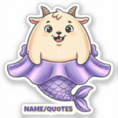 Cute Capricorn Cartoon – Whimsical Zodiac Aufkleber (Vorderseite)