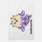 Cute Capricorn Cartoon – Whimsical Zodiac Geschirrtuch (Vertikal)