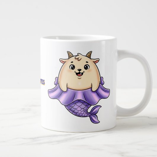 Cute Capricorn Cartoon – Whimsical Zodiac Jumbo-Tasse (Rechts)