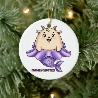 Cute Capricorn Cartoon – Whimsical Zodiac Keramik Ornament