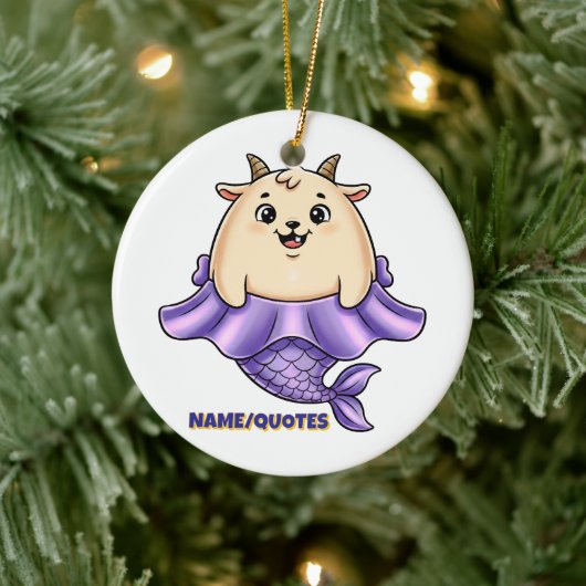 Cute Capricorn Cartoon – Whimsical Zodiac Keramik Ornament (Baum)