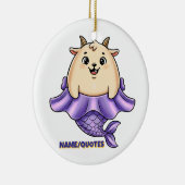 Cute Capricorn Cartoon – Whimsical Zodiac Keramik Ornament (Rechts)